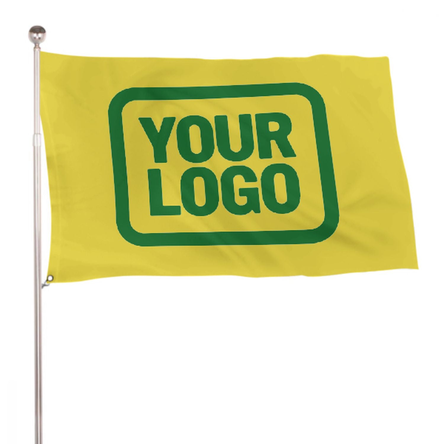 Maßgeschneidertes Blassgelb Smaragdgrün Flagge