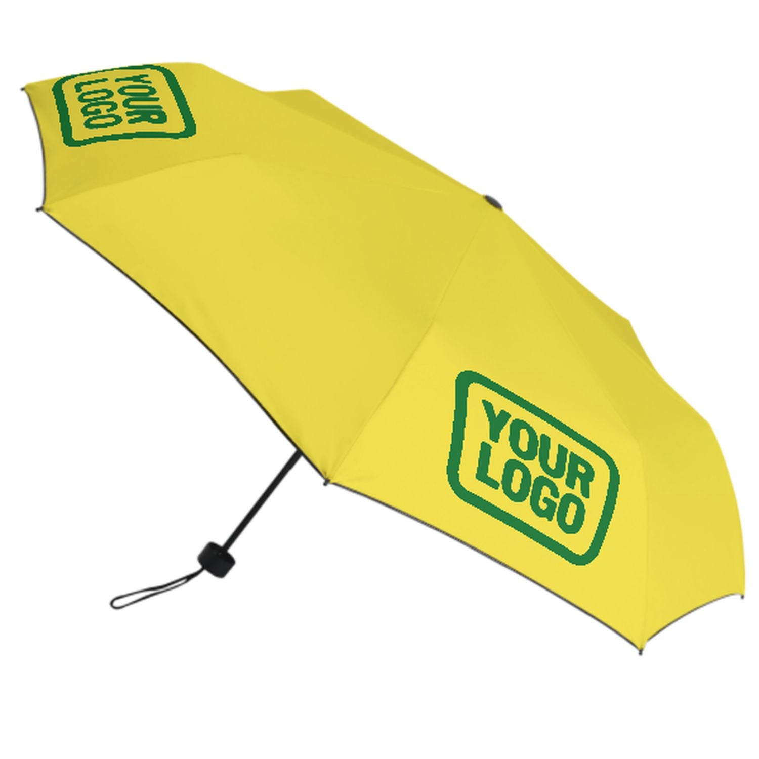 Maßgeschneidertes Blassgelb Smaragdgrün Automatik-Regenschirm