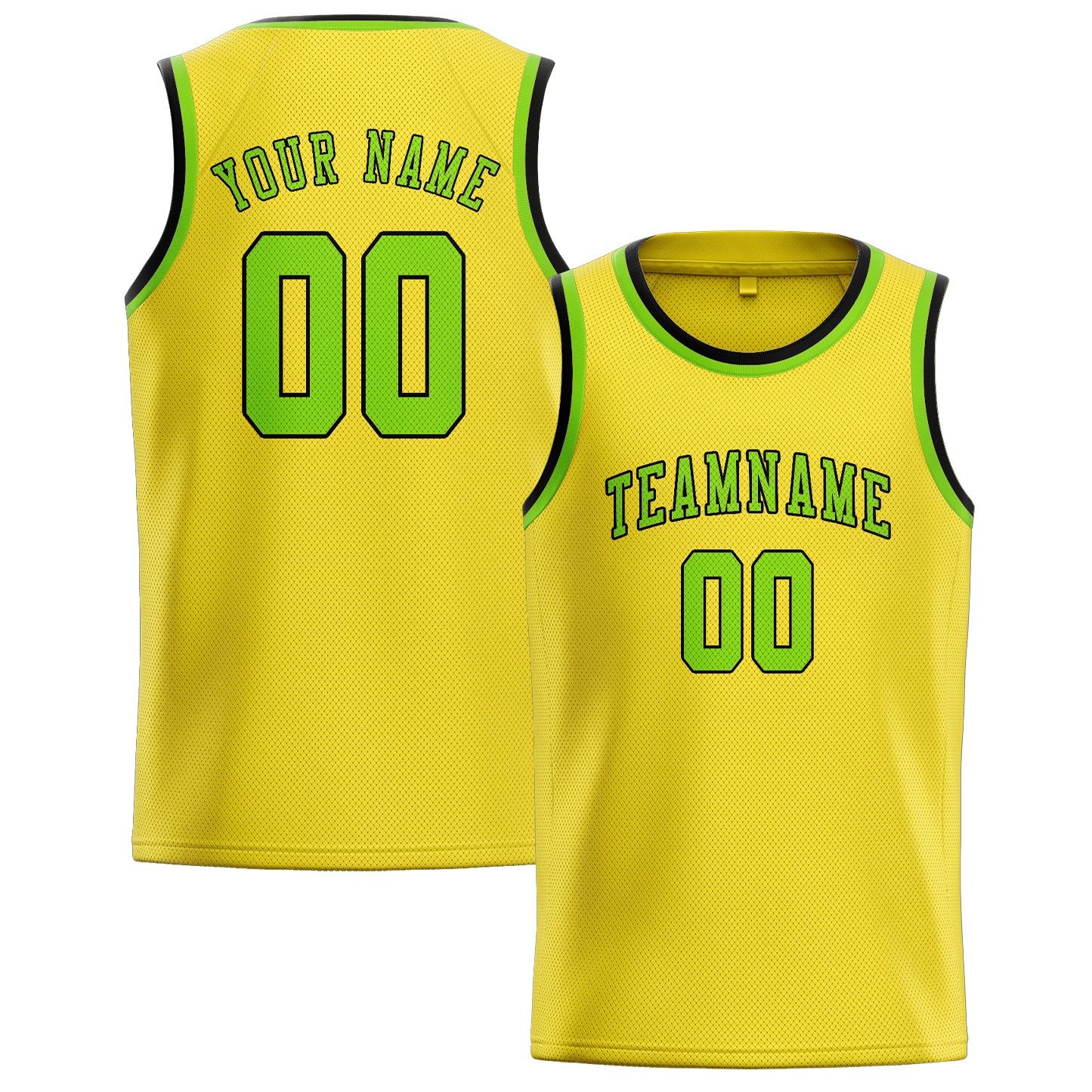 Benutzerdefiniertes Professionelles Blassgelb Smaragdgrün Basketballtrikot