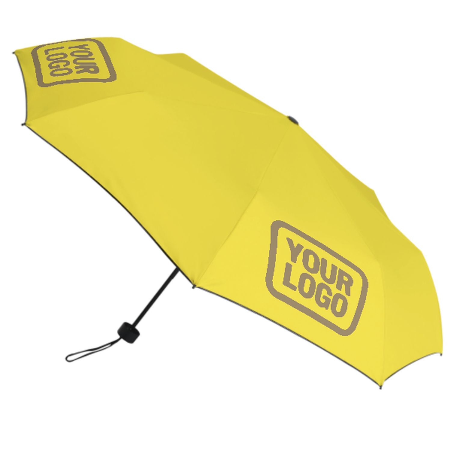 Maßgeschneidertes Blassgelb Hellkhaki Automatik-Regenschirm