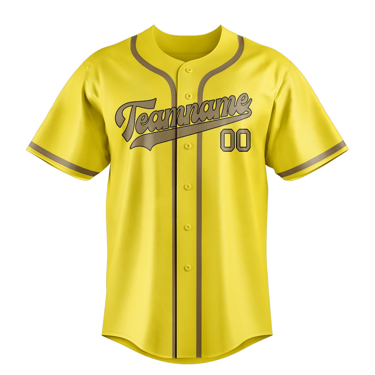 Benutzerdefiniertes Professionelles Blassgelb Hellkhaki Baseballtrikot