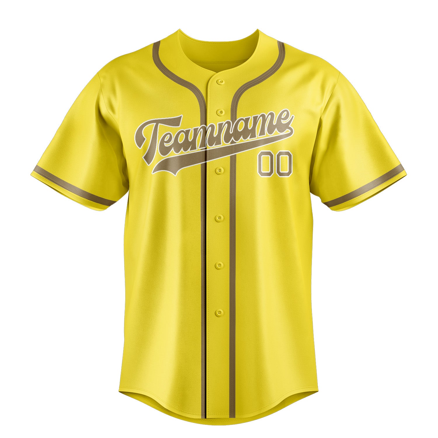 Benutzerdefiniertes Professionelles Blassgelb Hellkhaki Baseballtrikot