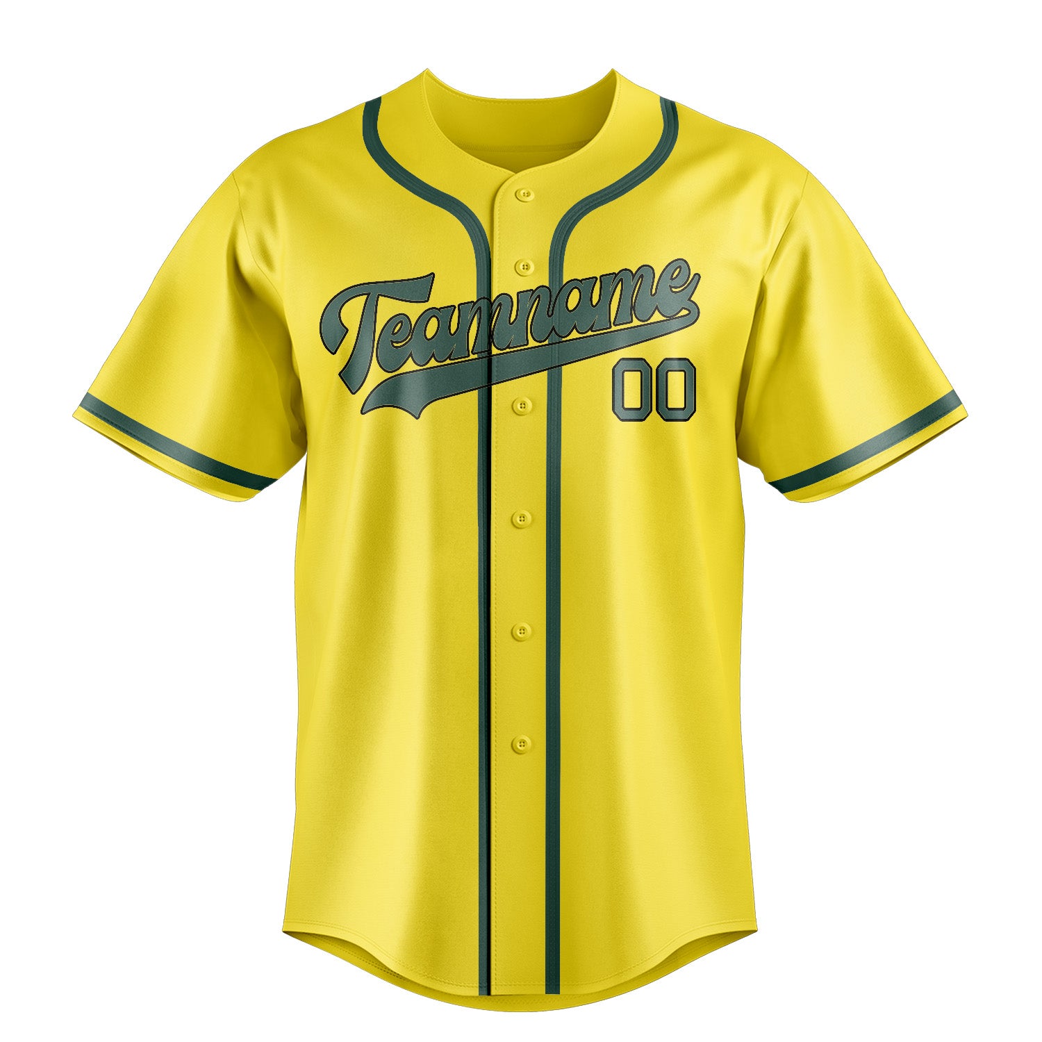 Benutzerdefiniertes Professionelles Blassgelb Blaugrün Baseballtrikot