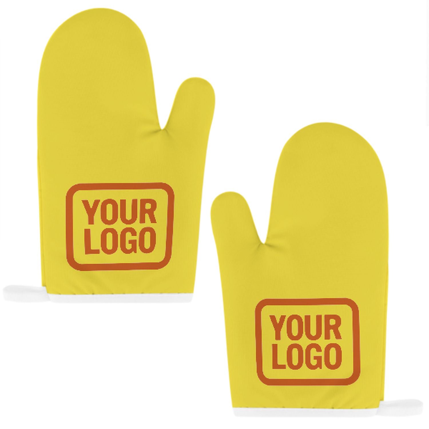 Maßgeschneidertes Blassgelb  Orange Topfhandschuh Set – 2-teilig