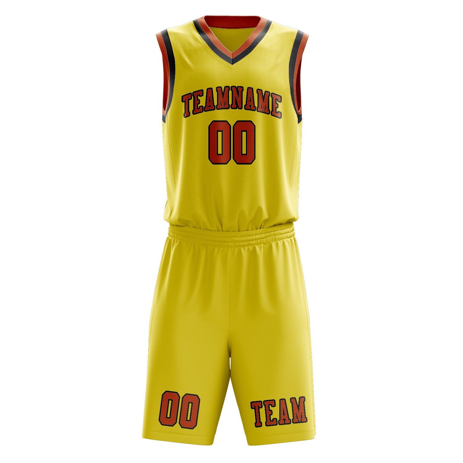 Benutzerdefiniertes Professionelles Blassgelb Orange Basketballtrikot-Set
