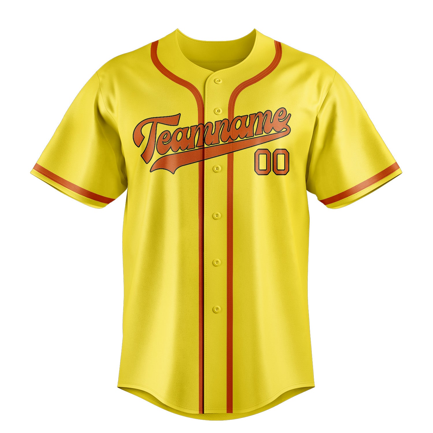 Benutzerdefiniertes Professionelles Blassgelb Orange Baseballtrikot