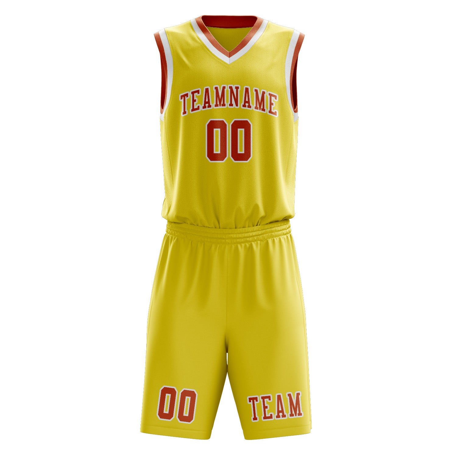 Benutzerdefiniertes Professionelles Blassgelb Orange Basketballtrikot-Set