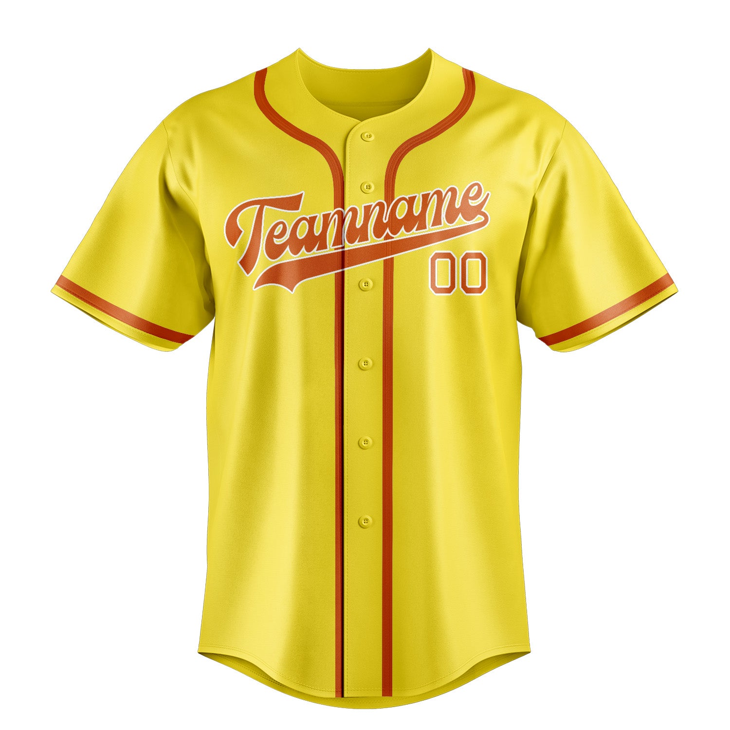 Benutzerdefiniertes Professionelles Blassgelb Orange Baseballtrikot