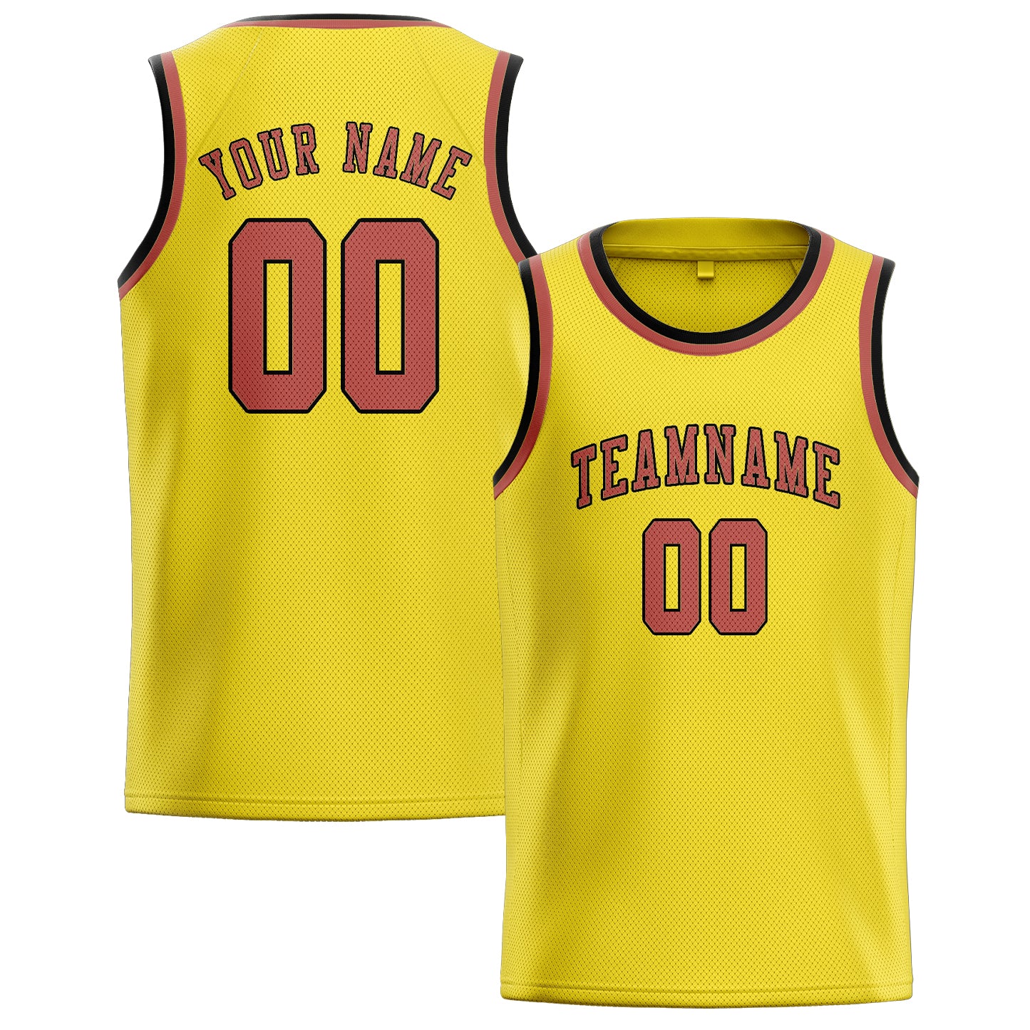 Benutzerdefiniertes Professionelles Blassgelb Kupferrose Basketballtrikot