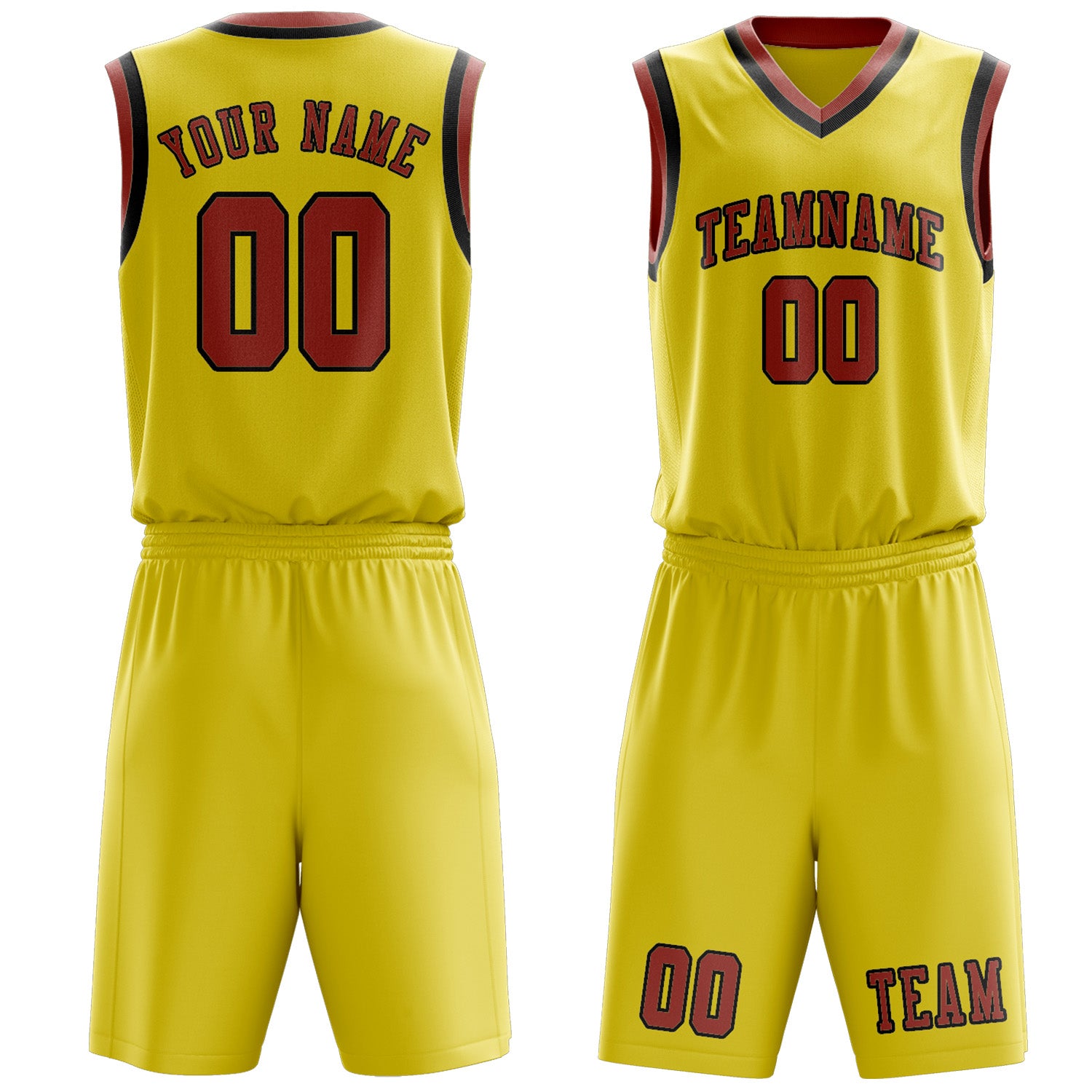 Benutzerdefiniertes Professionelles Blassgelb Kupferrose Basketballtrikot-Set