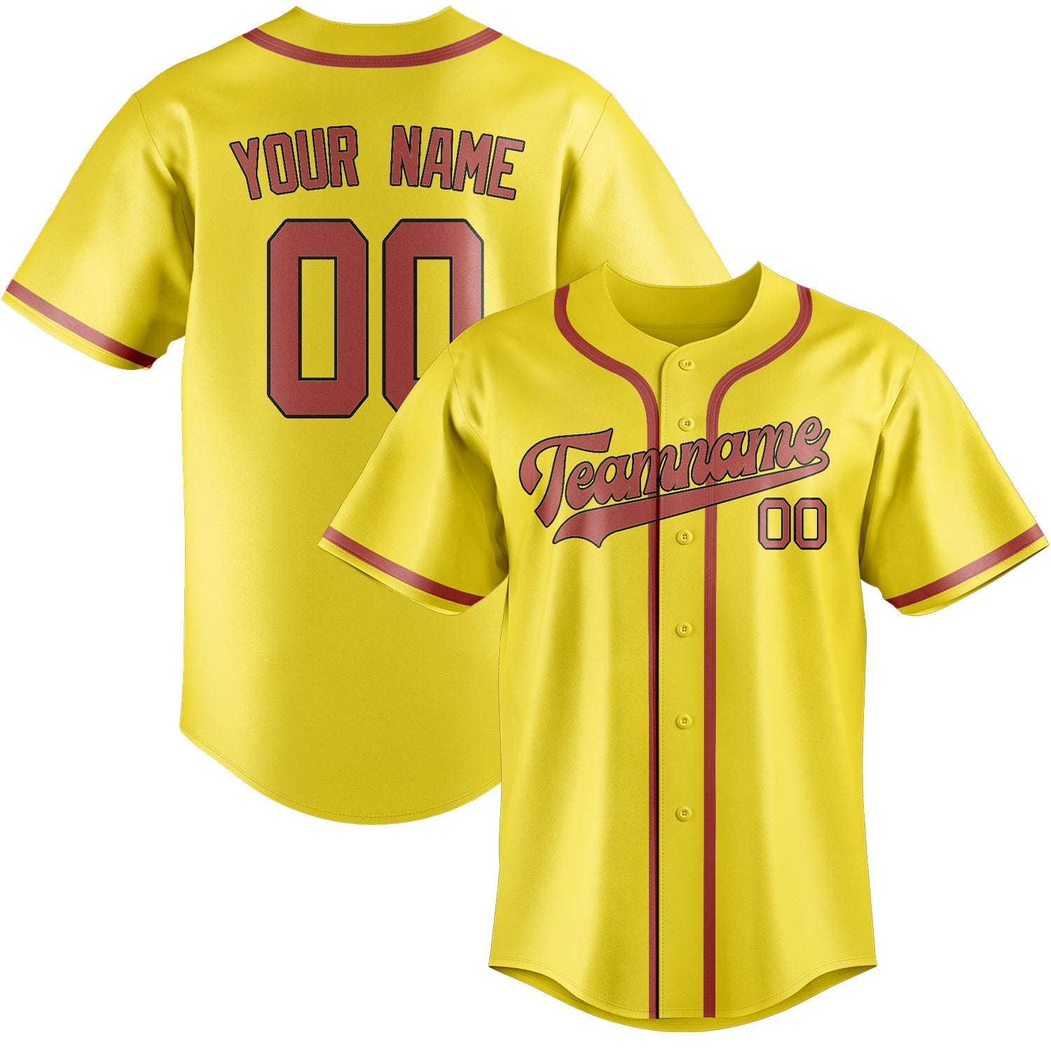 Benutzerdefiniertes Professionelles Blassgelb Kupferrose Baseballtrikot