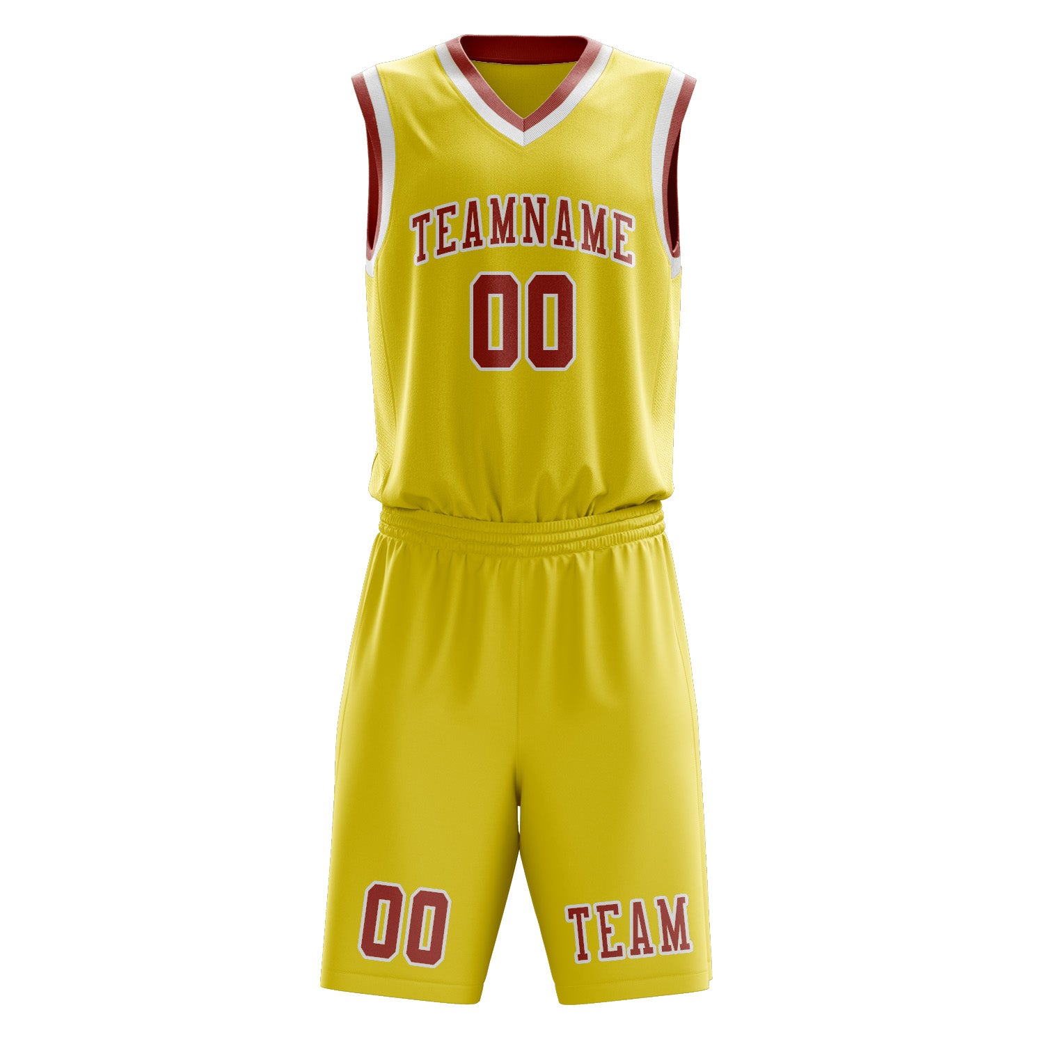 Benutzerdefiniertes Professionelles Blassgelb Kupferrose Basketballtrikot-Set