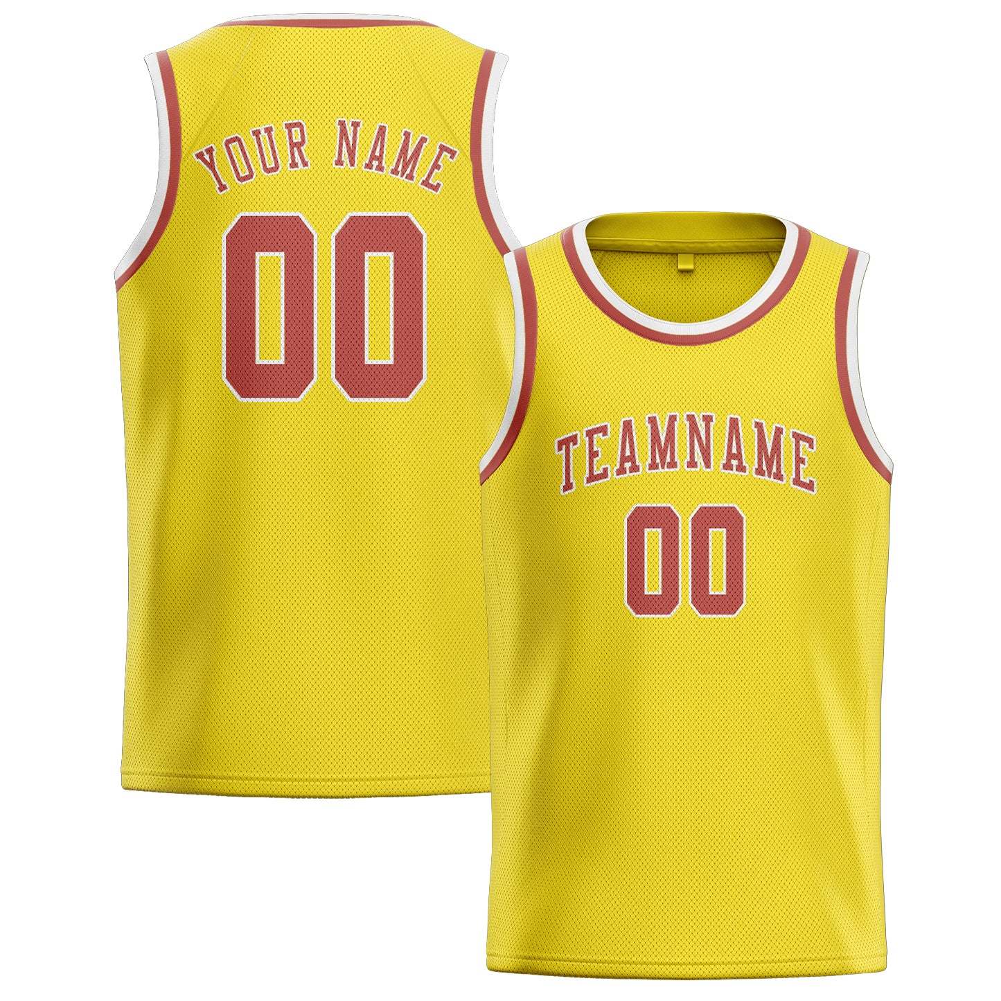 Benutzerdefiniertes Professionelles Blassgelb Kupferrose Basketballtrikot