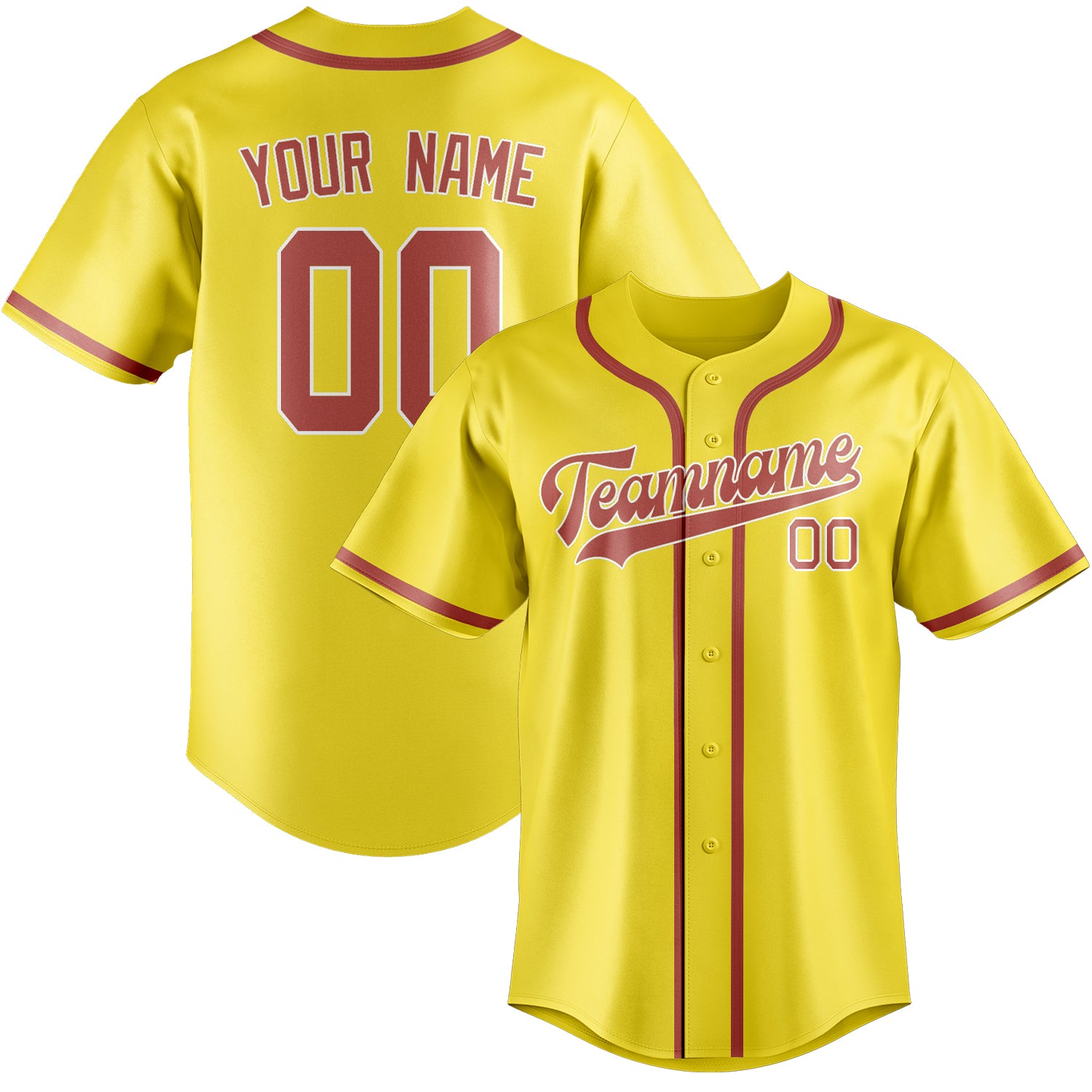 Benutzerdefiniertes Professionelles Blassgelb Kupferrose Baseballtrikot