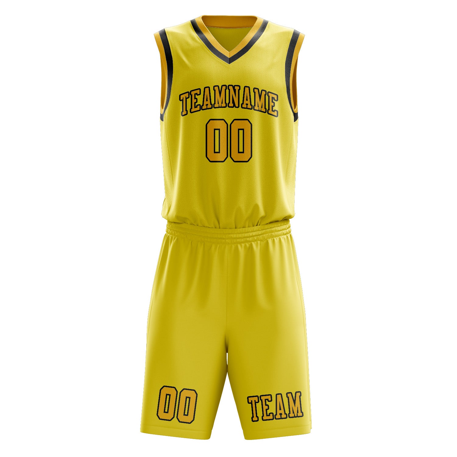 Benutzerdefiniertes Professionelles Blassgelb Gold Basketballtrikot-Set