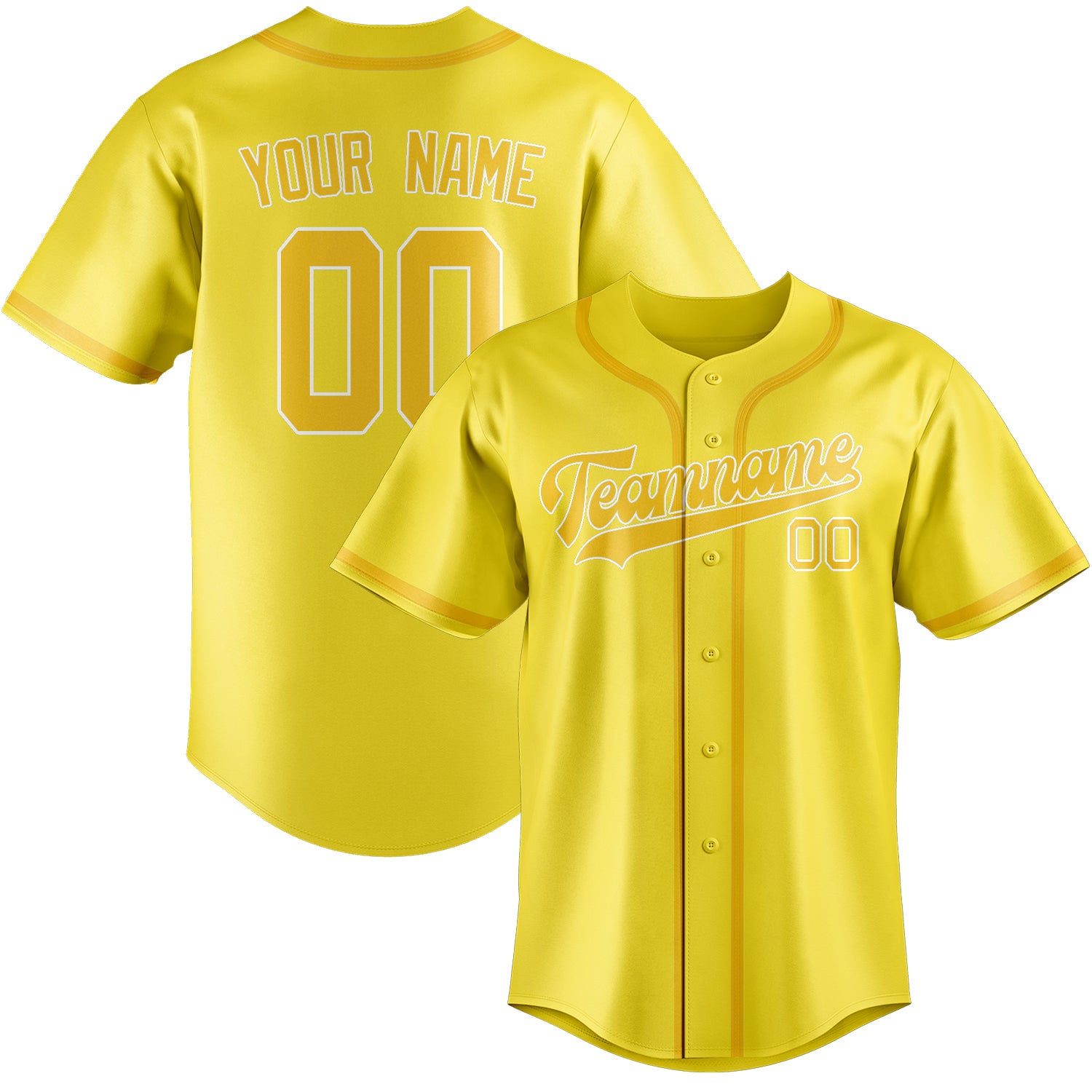 Benutzerdefiniertes Professionelles Blassgelb Gold Baseballtrikot