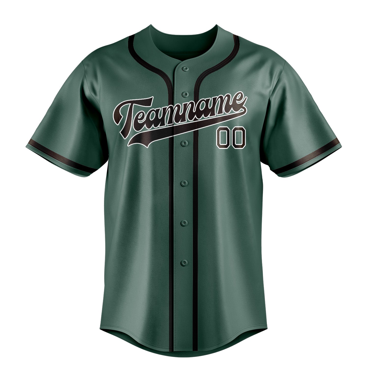 Benutzerdefiniertes Professionelles Blaugrün Braun Baseballtrikot
