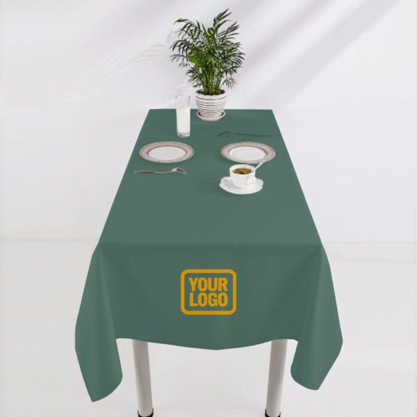 Tovaglia quadrata marrone verde acqua personalizzata