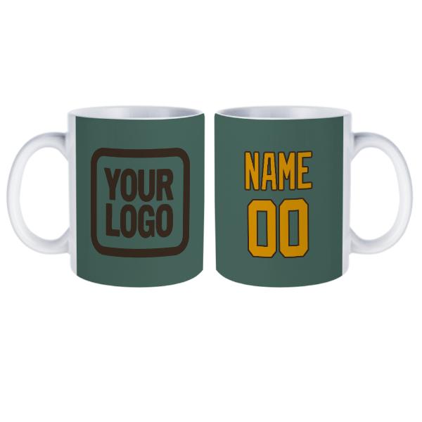 Tazza personalizzata giallo-verde acqua