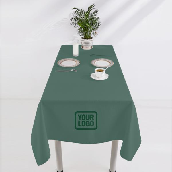 Tovaglia quadrata personalizzata color verde acqua scuro e verde oliva