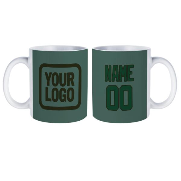 Tazza personalizzata verde muschio e verde acqua