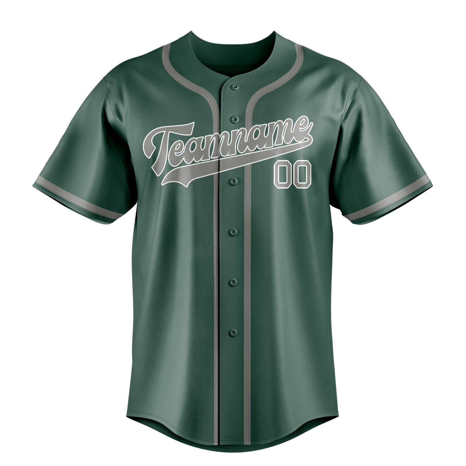 Benutzerdefiniertes Professionelles Blaugrün Grau Baseballtrikot
