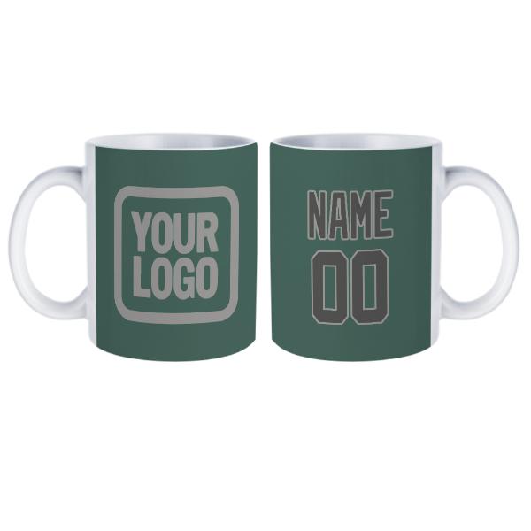 Tazza personalizzata grigio scuro verde acqua