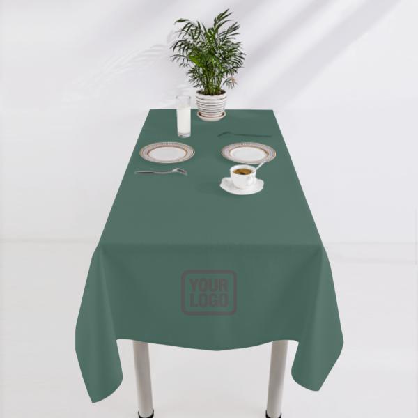 Tovaglia quadrata personalizzata grigio-verde acqua