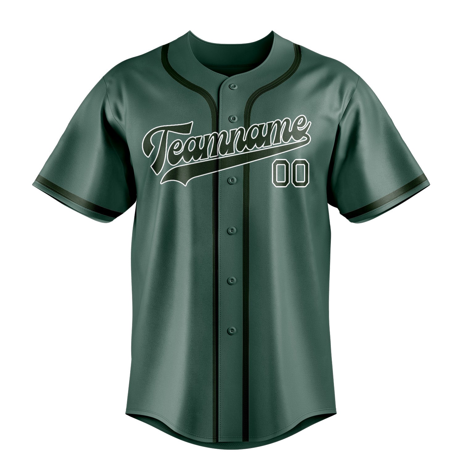 Benutzerdefiniertes Professionelles Blaugrün Tannengrün Baseballtrikot