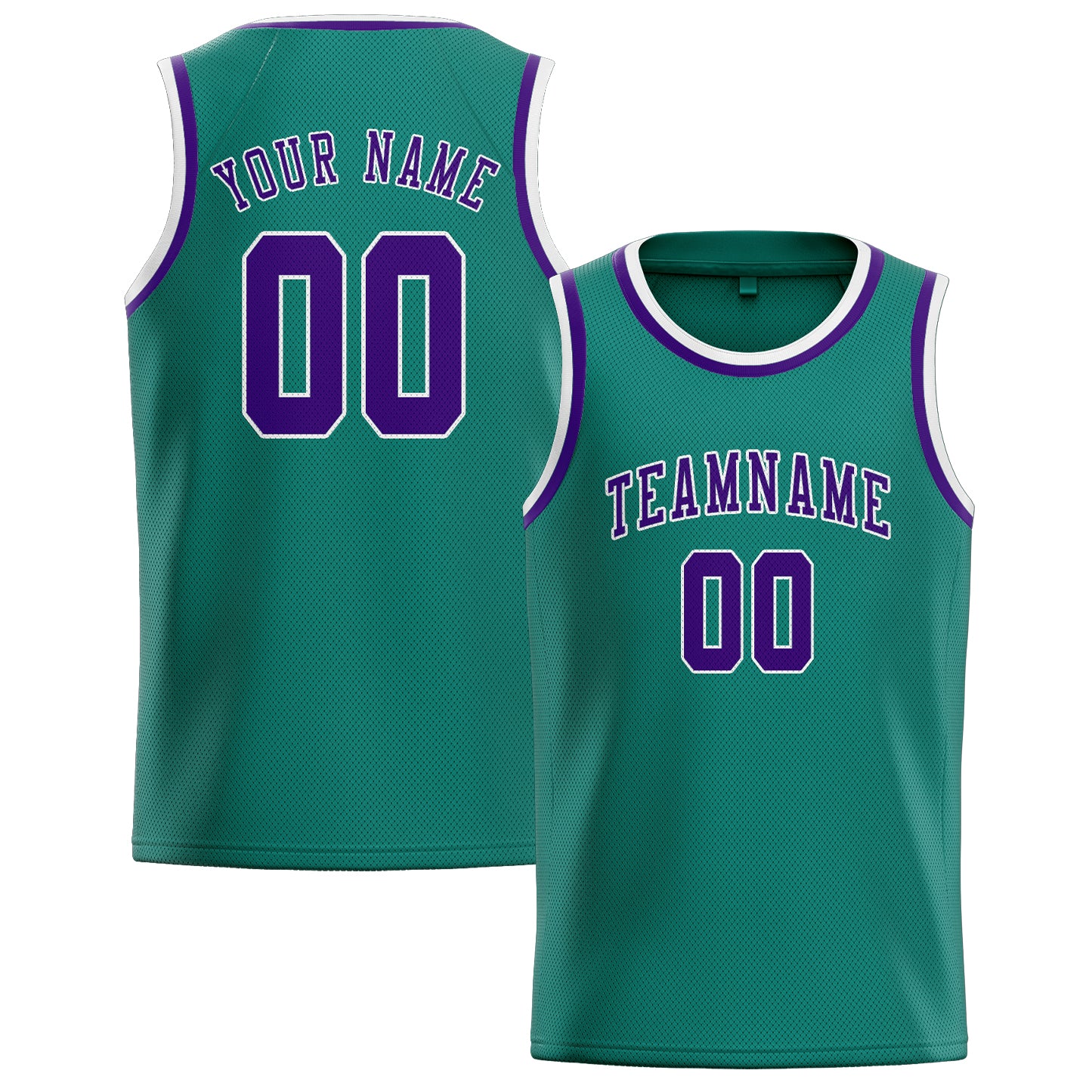 Benutzerdefiniertes Professionelles Blaugrün Lila Basketballtrikot