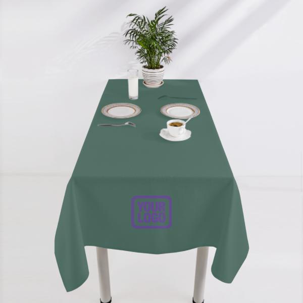 Tovaglia quadrata viola e verde acqua personalizzata