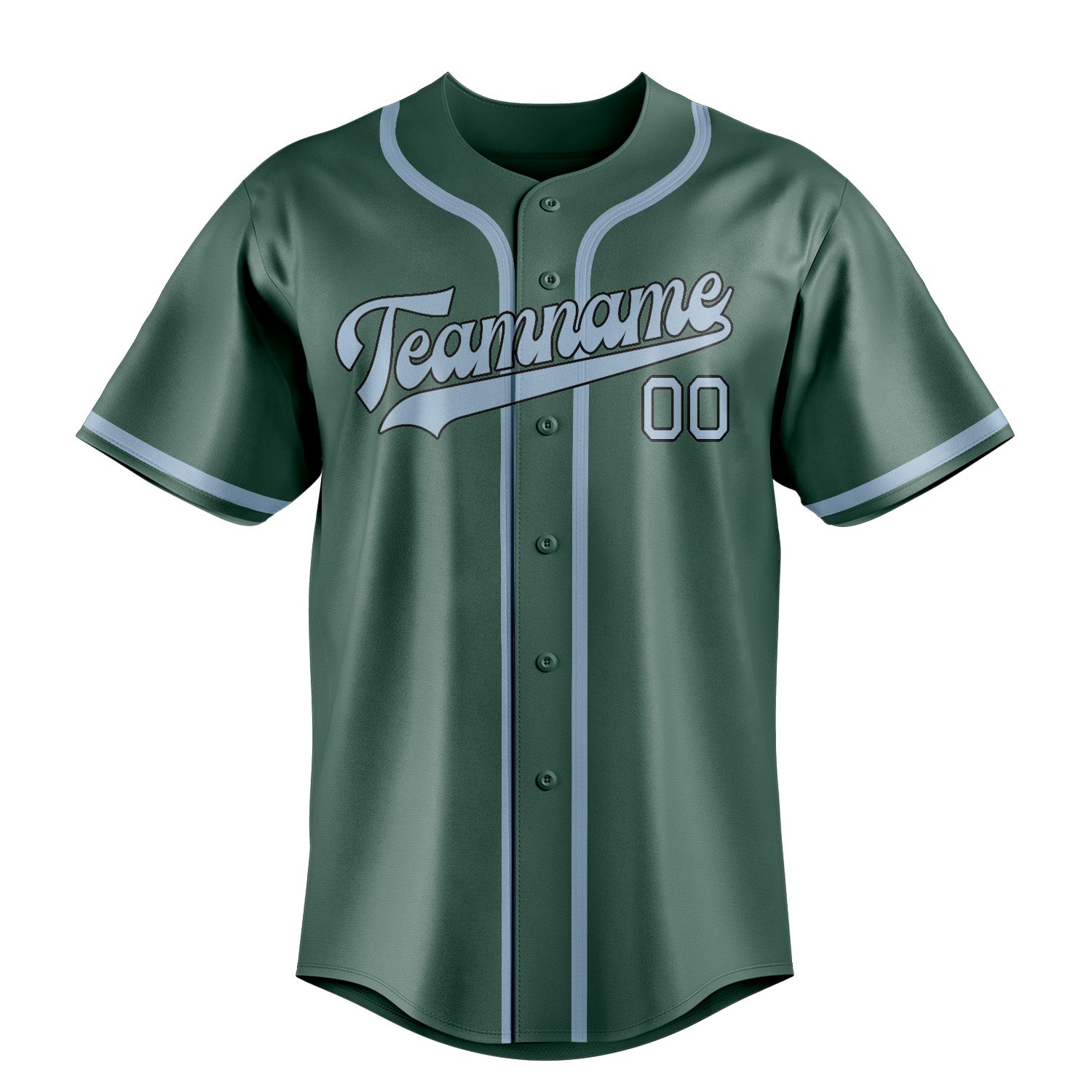 Benutzerdefiniertes Professionelles Blaugrün Hellblau Baseballtrikot