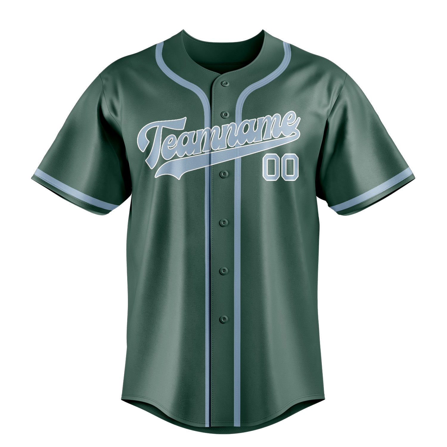 Benutzerdefiniertes Professionelles Blaugrün Hellblau Baseballtrikot