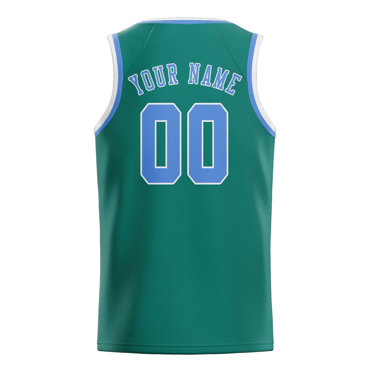 Benutzerdefiniertes Professionelles Blaugrün Hellblau Basketballtrikot