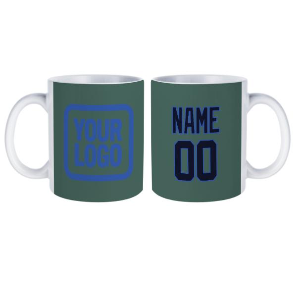 Tazza personalizzata blu acciaio verde acqua