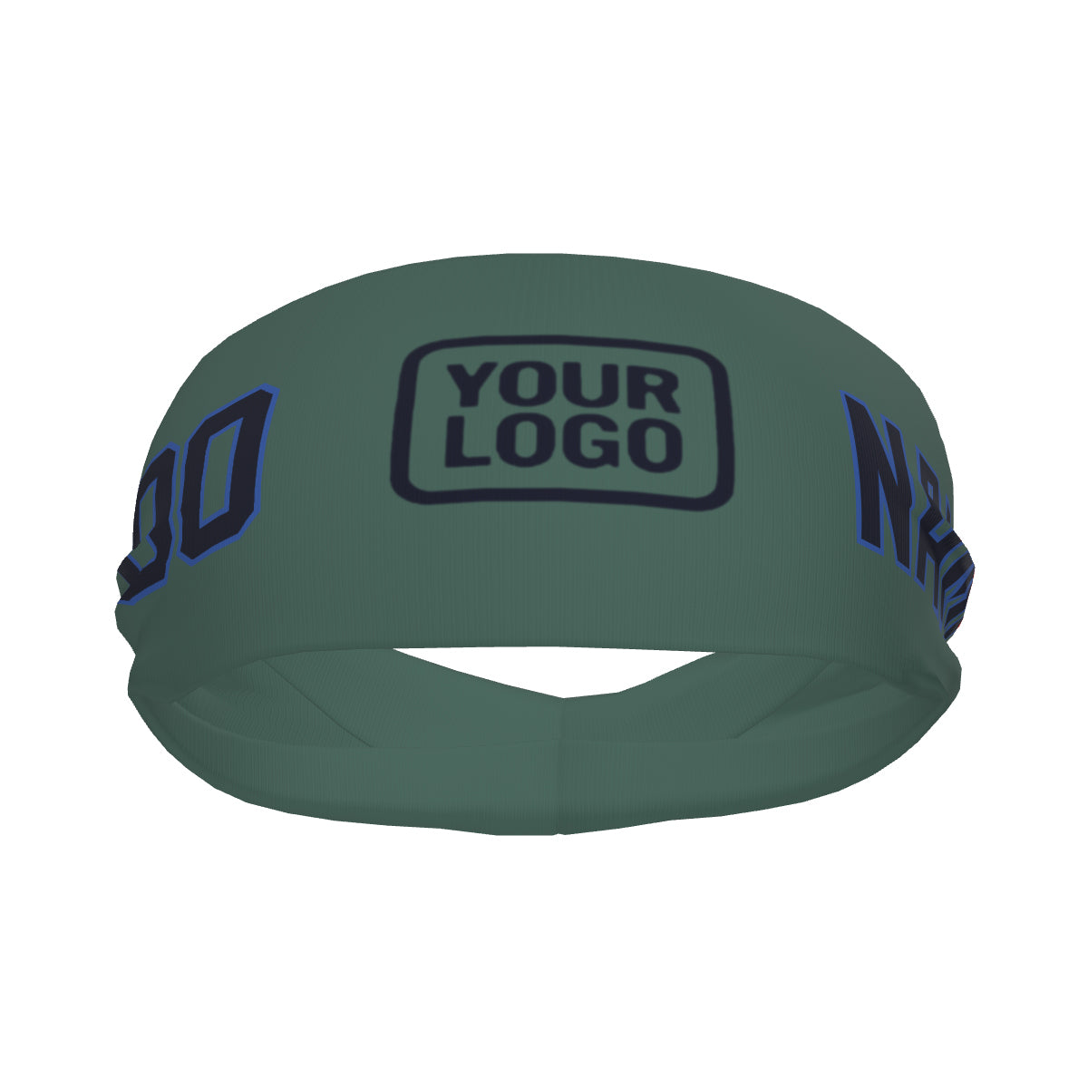 Fascia sportiva personalizzata blu acciaio e verde acqua