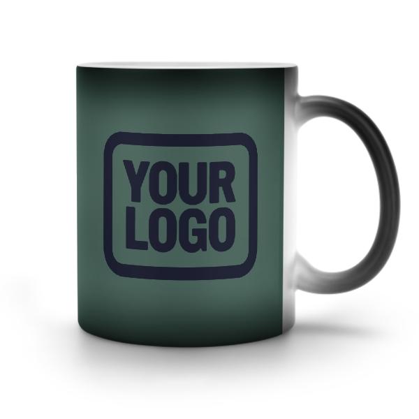 Tazza magica personalizzata blu acciaio verde acqua