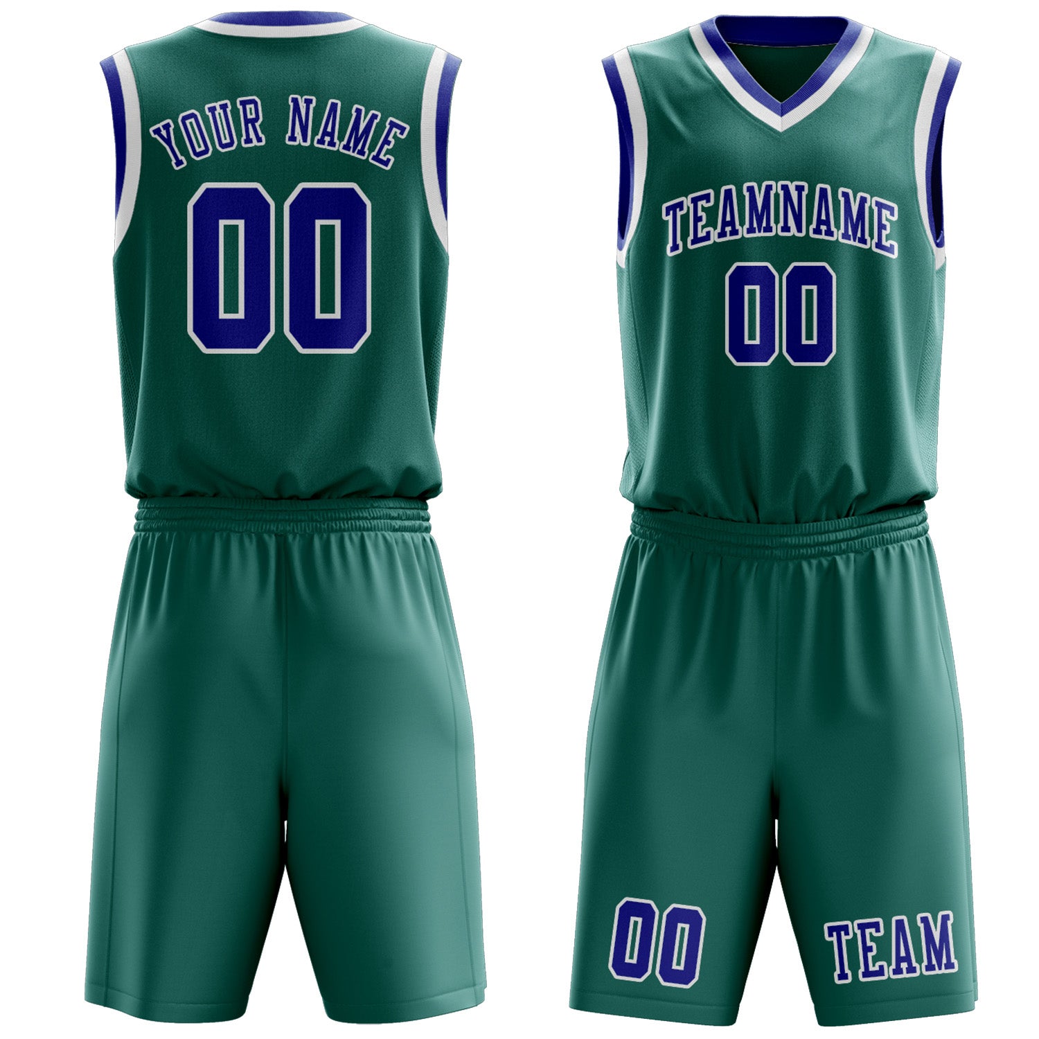 Benutzerdefiniertes Professionelles Blaugrün Himmelblau Basketballtrikot-Set