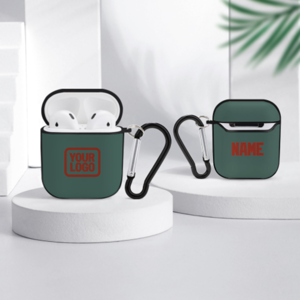 Maßgeschneidertes Blaugrün Korallenrot AirPods-Hülle