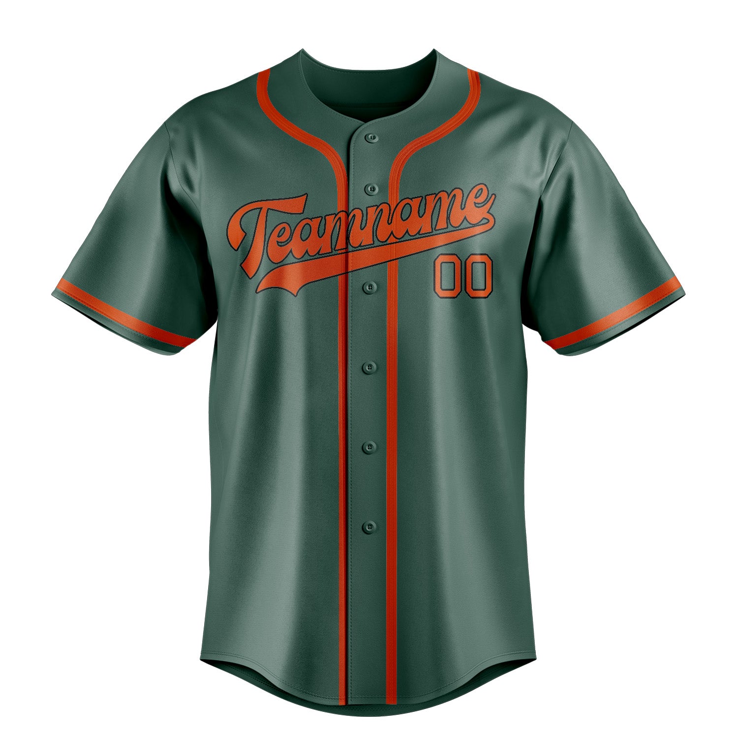Benutzerdefiniertes Professionelles Blaugrün Orangerot Baseballtrikot