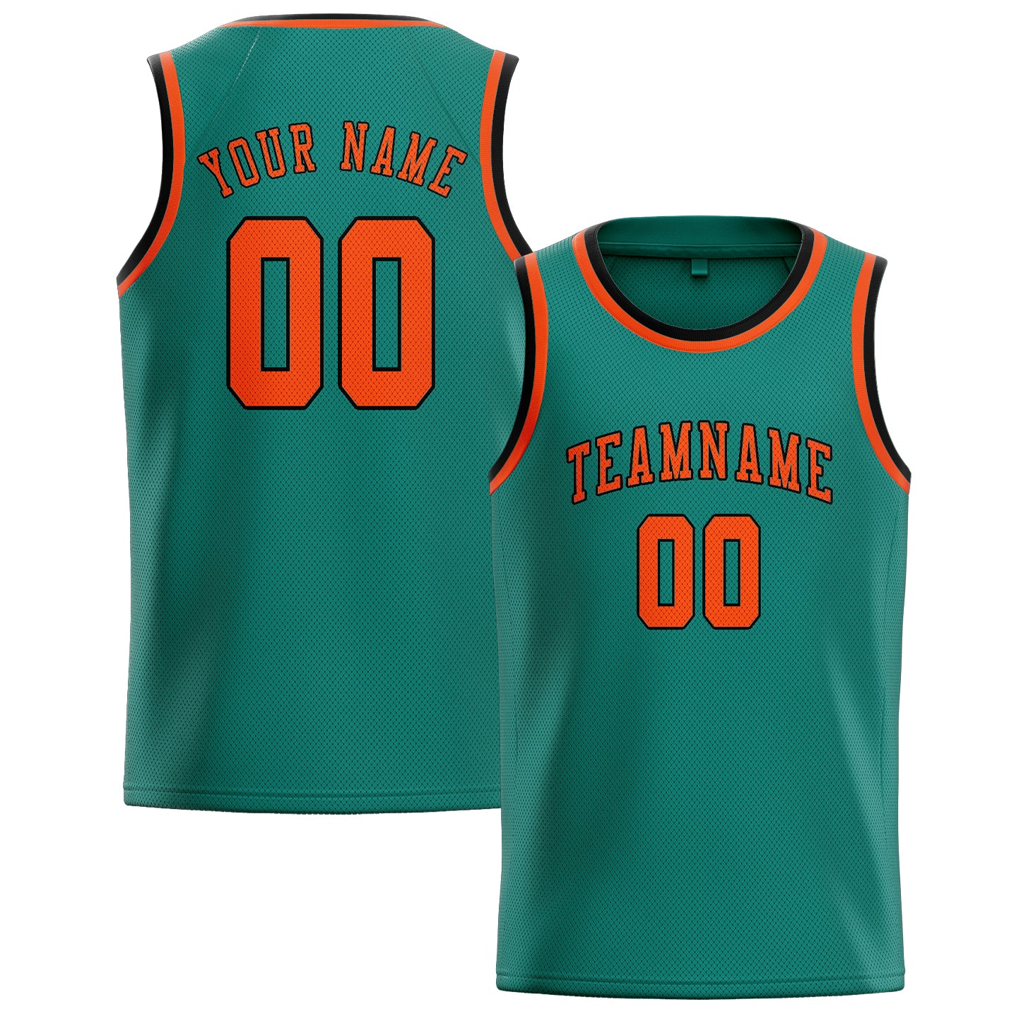 Benutzerdefiniertes Professionelles Blaugrün Orangerot Basketballtrikot