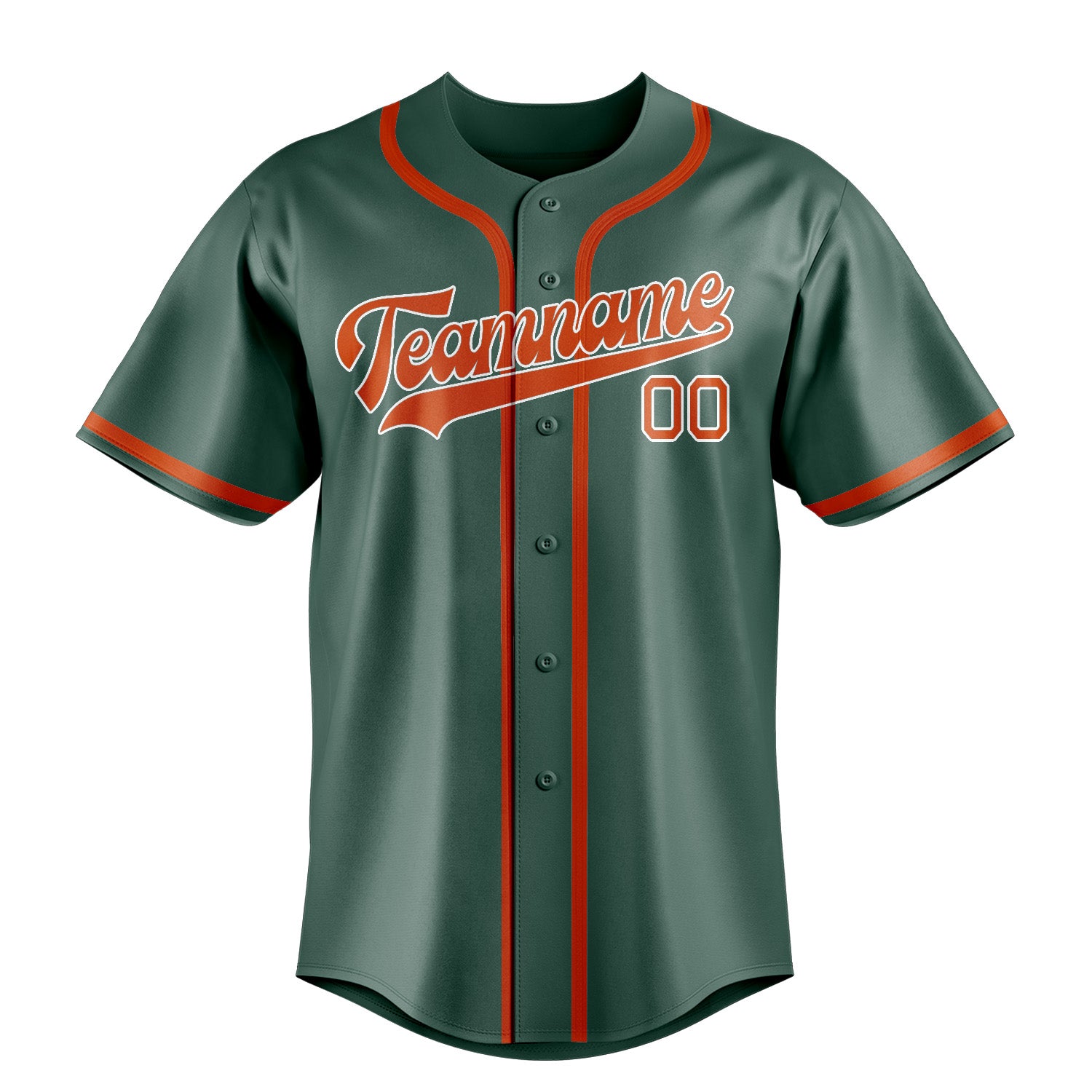 Benutzerdefiniertes Professionelles Blaugrün Orangerot Baseballtrikot