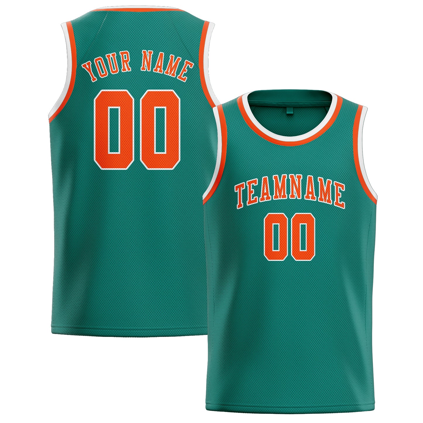 Benutzerdefiniertes Professionelles Blaugrün Orangerot Basketballtrikot