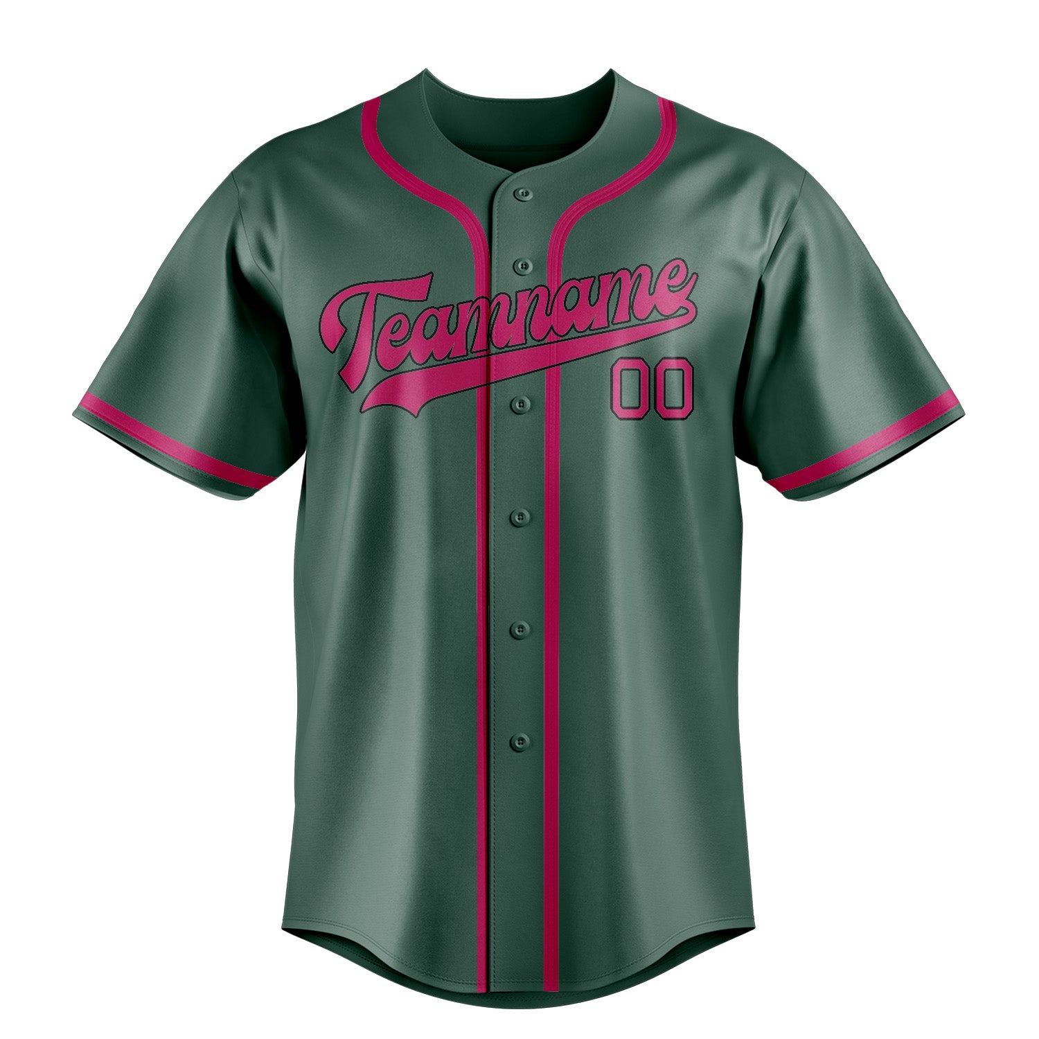 Benutzerdefiniertes Professionelles Blaugrün Rosarot Baseballtrikot
