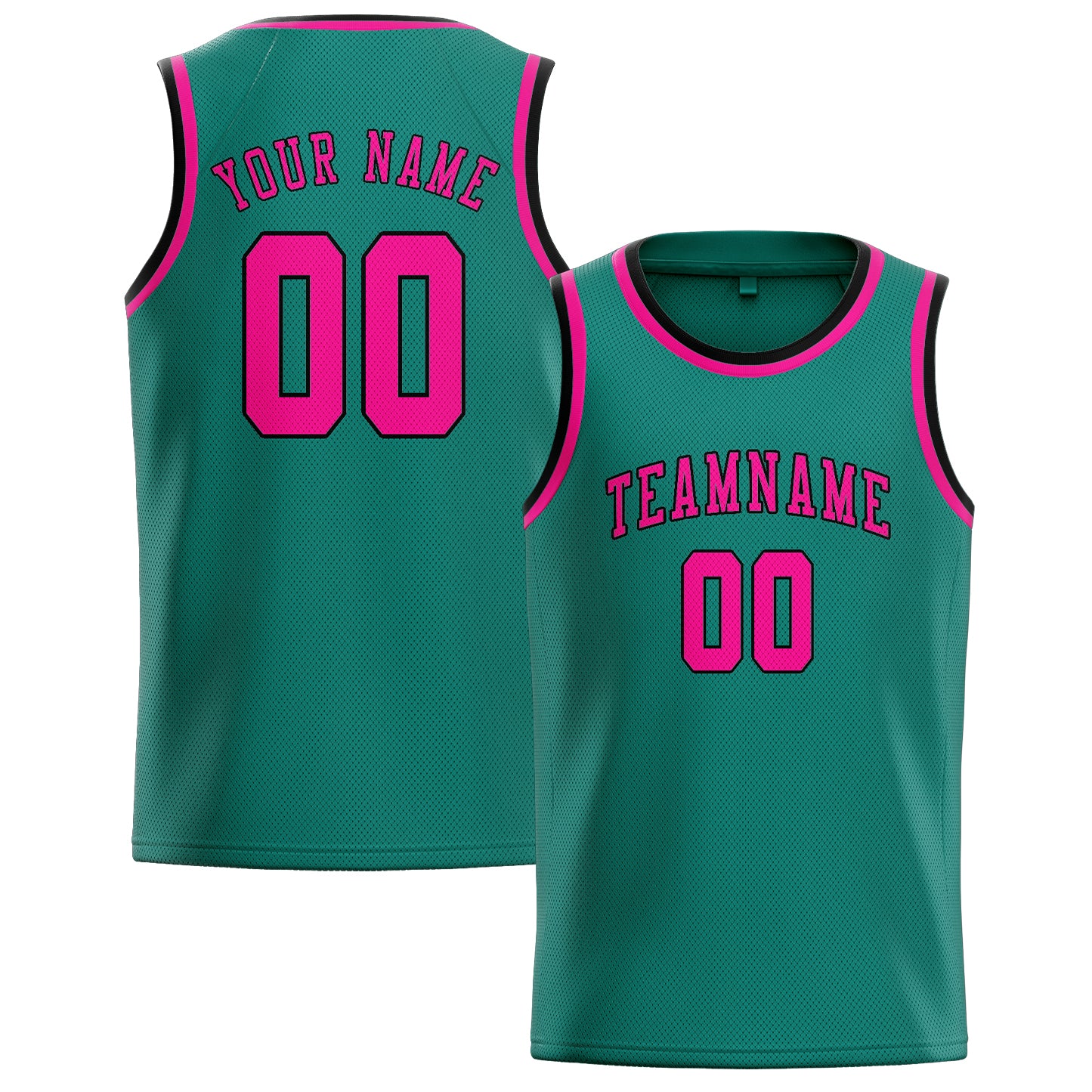 Benutzerdefiniertes Professionelles Blaugrün Rosarot Basketballtrikot