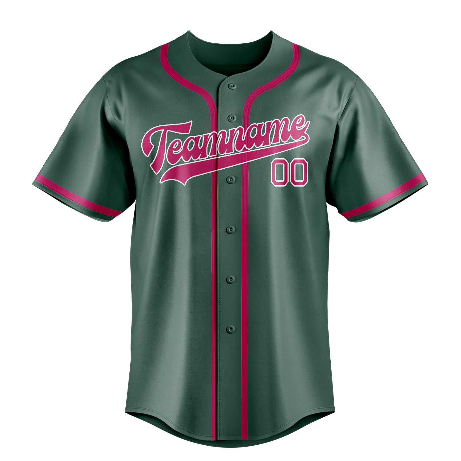 Benutzerdefiniertes Professionelles Blaugrün Rosarot Baseballtrikot