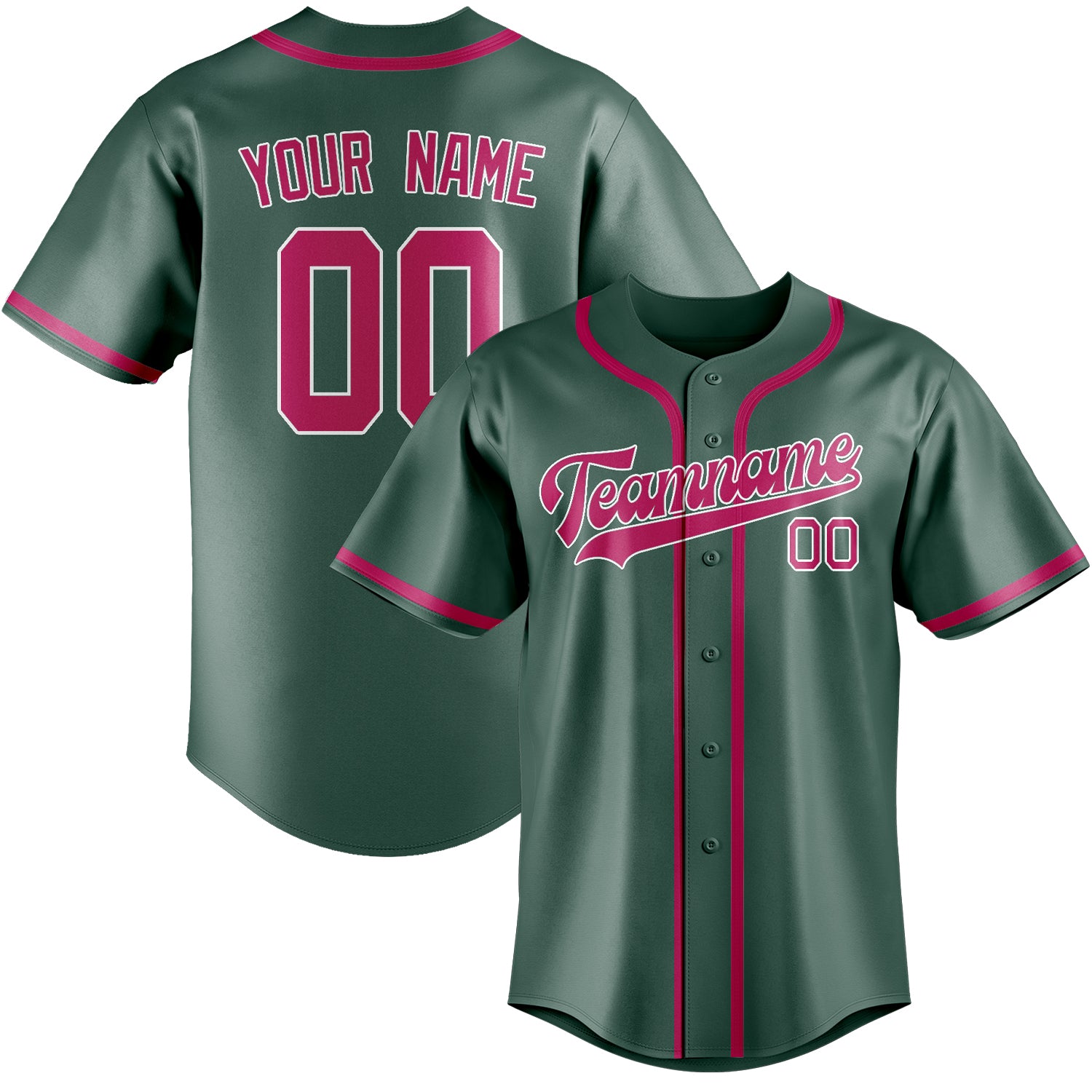 Benutzerdefiniertes Professionelles Blaugrün Rosarot Baseballtrikot