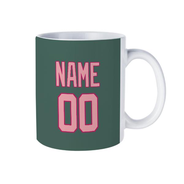 Tazza personalizzata rosa verde acqua