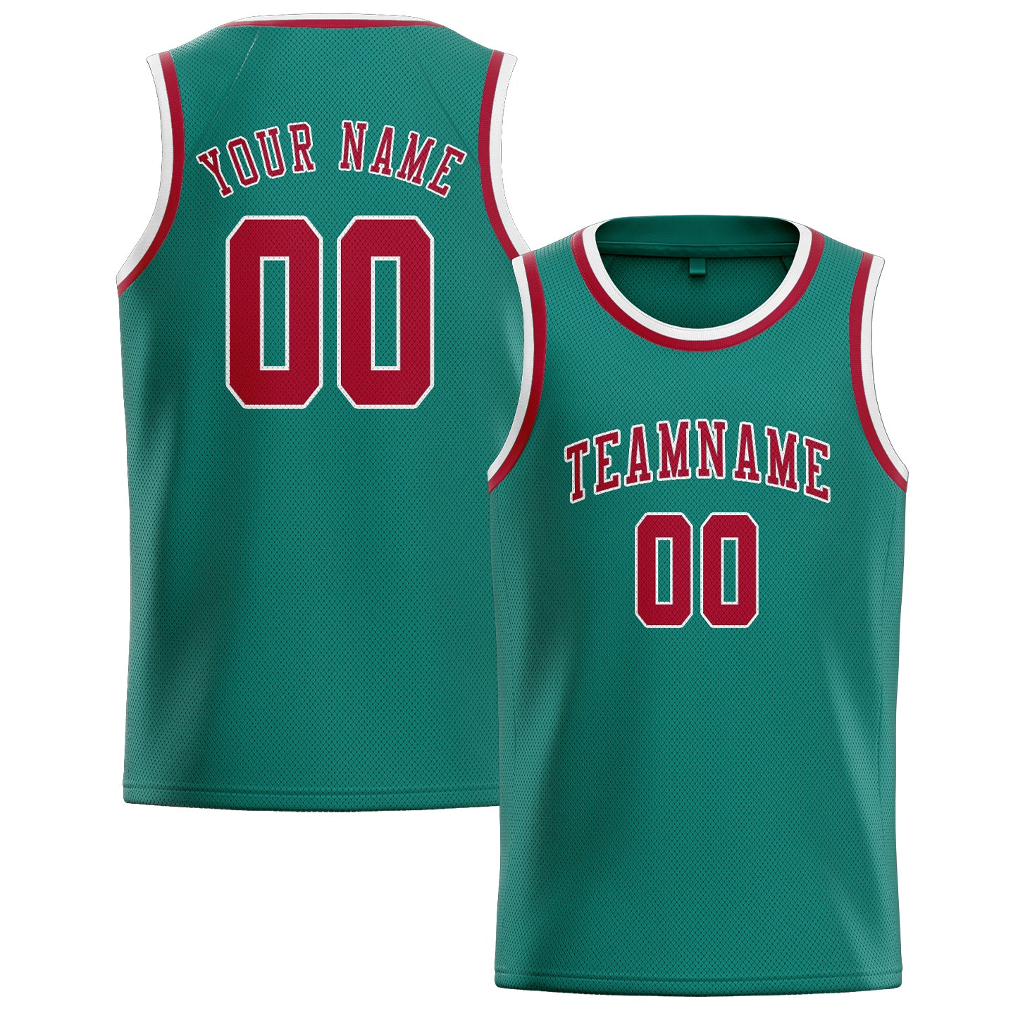 Benutzerdefiniertes Professionelles Blaugrün Rot Basketballtrikot
