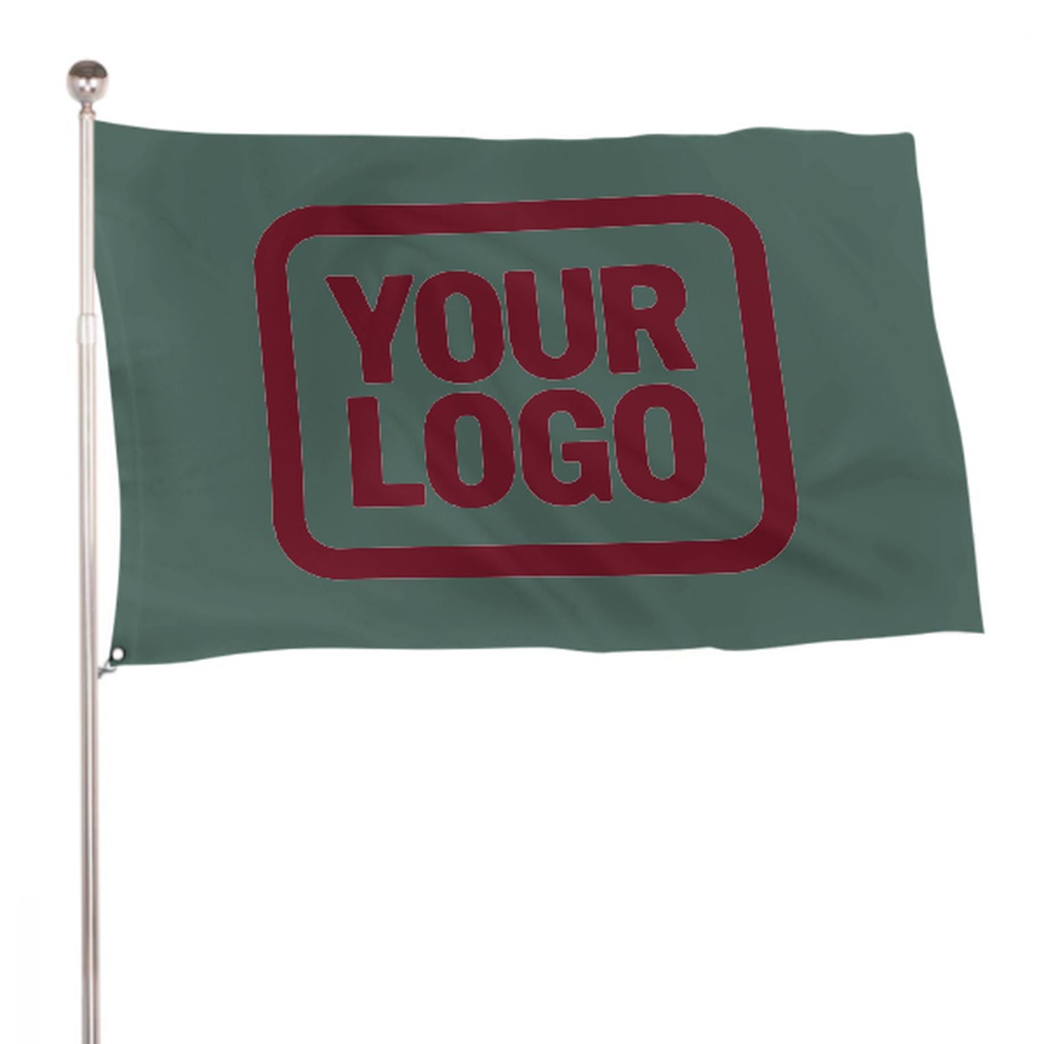 Maßgeschneidertes Blaugrün Karmesinrot Flagge